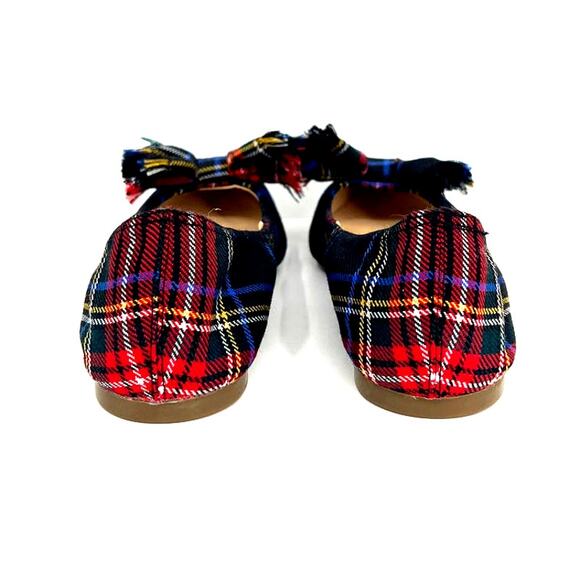 J.CREW Lottie Tartan Plaid Bow Pointed Flats - Picture 5 of 7